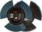 Two grinding discs with a blue surface and black core. The front one shows the label 'RHODIUS VISION PRO 125 x 22.23'.