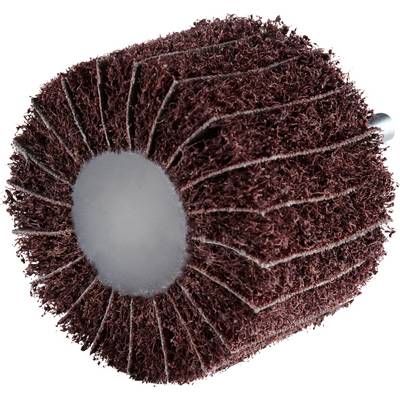 A russet-brown grinding wheel with a textured surface and white inner area; used for grinding metals.