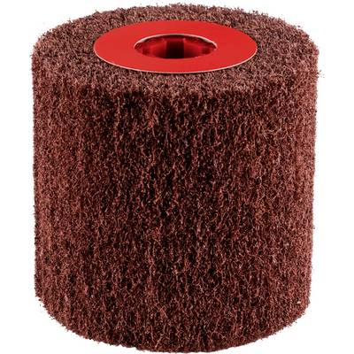 Grinding roller with a brown, fibrous surface and a red core. Suitable for polishing and grinding surfaces.
