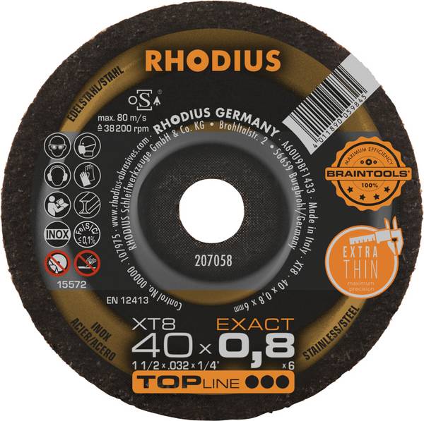 Rhodius XT8 EXACT MINI 207058 Cutting disc 50 pc(s) Stainless steel, Steel