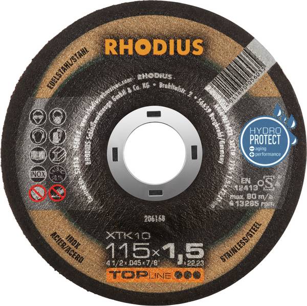 Rhodius XTK10 206168 Cutting disc 50 pc(s) Stainless steel, Steel