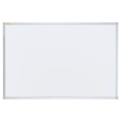 A blank whiteboard with a white background and grey frame.