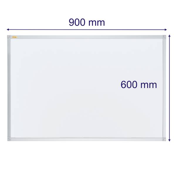 White board with silver frame, labelled '900 mm' at the top, '600 mm' on the side.