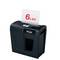 Black Rexel paper shredder, Prostyle+ 5 model, capable of cross-cutting up to 6 A4 sheets simultaneously into strips.