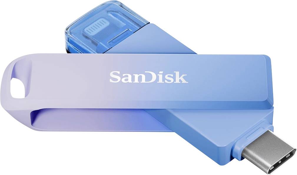 SanDisk Creator Phone Drive USB stick Retail 128 GB Blue, Lilac Purple SDIXD0N-128G-GN6TP USB C® (USB 3.2 1st gen), Apple Lightning