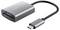 USB-C card reader with metal casing, two card slots for SD and microSD cards. Short cable connects the reader to the device.