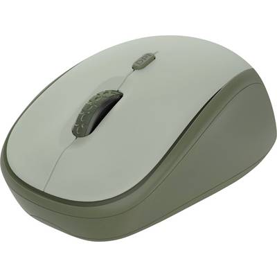 Wireless computer mouse in two shades of green, with a central scroll wheel and a DPI button on top.