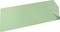 Green desk mat with rounded corners, one corner slightly folded back, revealing the white underside. Suitable for office work.
