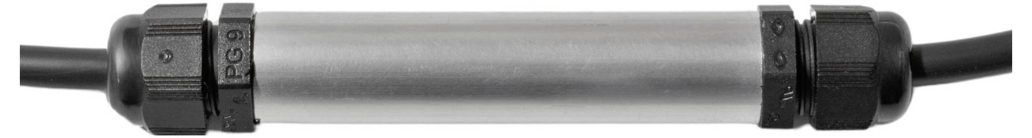 Metal connectors with side cable connections, suitable for industrial applications.