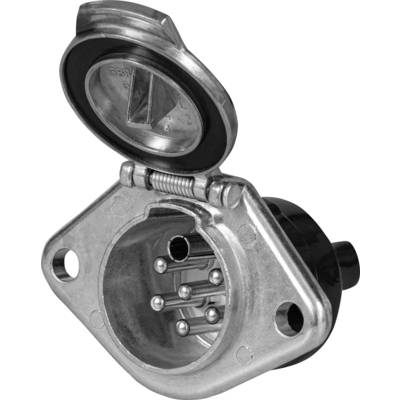 An open metal socket with multiple round contacts, suitable for electrical connections.