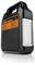'SOLAR ENERGY SET for Lighting and Radio Charging' is written on a portable black device with a solar light panel. Ideal for outdoor use.