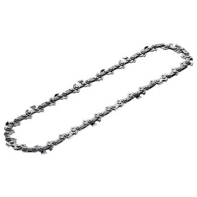 Chainsaw chain on a white background. Key component of a chainsaw. Relevant for gardening and wood cutting.