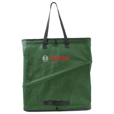 Green carrier bag with two black handles, printed with the red 'BOSCH' logo and a white symbol. Ideal for transportation.