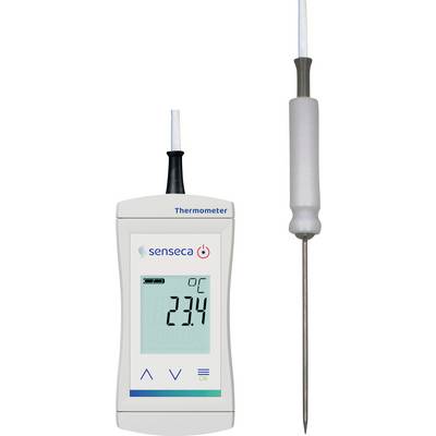 A digital thermometer displaying '23.4°C' on the screen with a connected probe, suggesting a tool for temperature measurement.