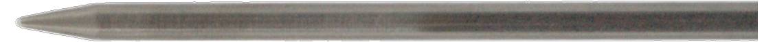 This is a close-up image of a metal rod with a tapered tip, possibly a tool or part of a mechanical component, against a plain background.
