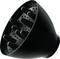 A black hairdryer diffuser with multiple long, rounded prongs and holes for even air distribution when drying hair.