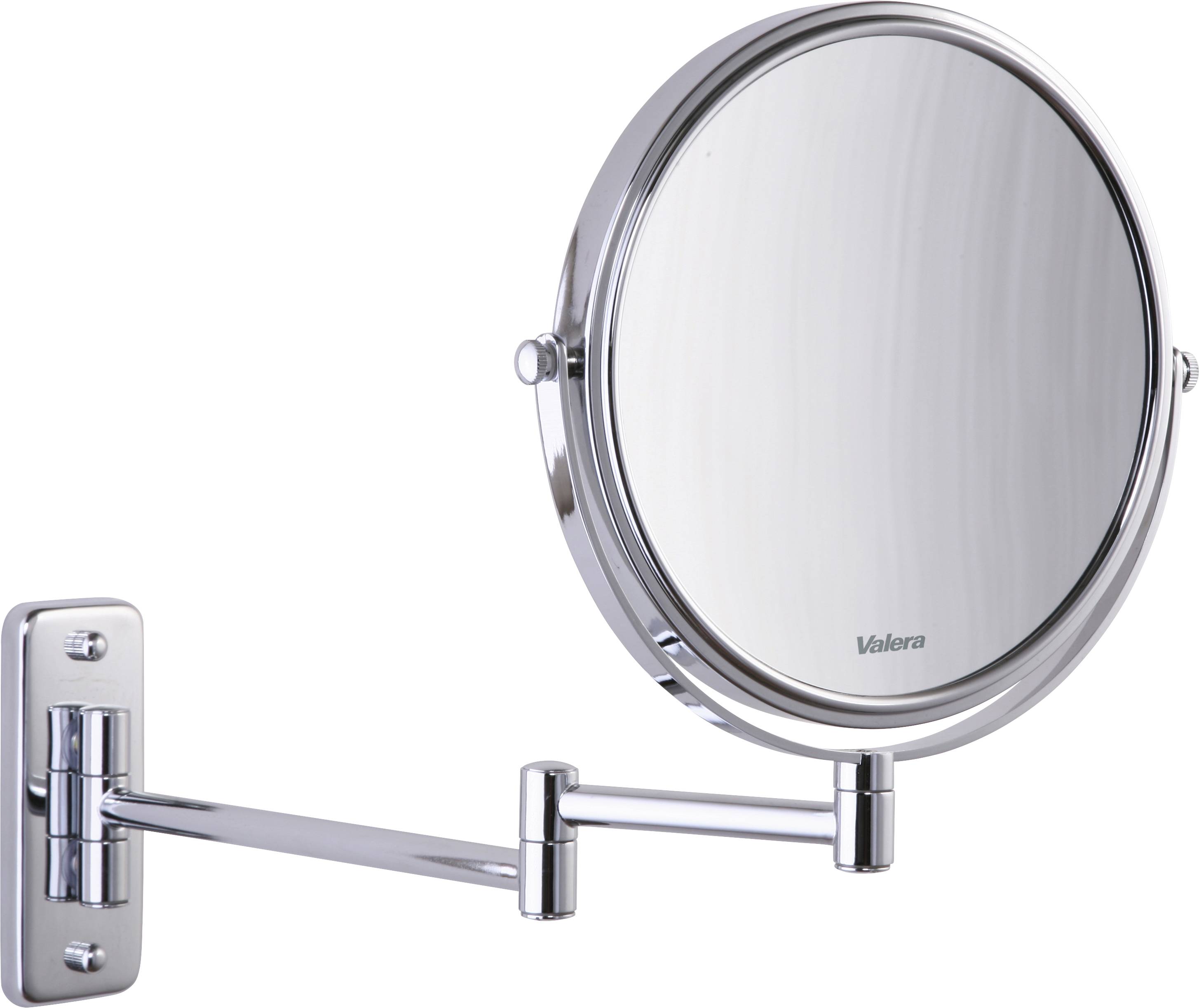 Round, chrome-plated wall mirror with extendable pivoting arm. Perfect for bathrooms to provide detailed view when applying make-up or shaving.