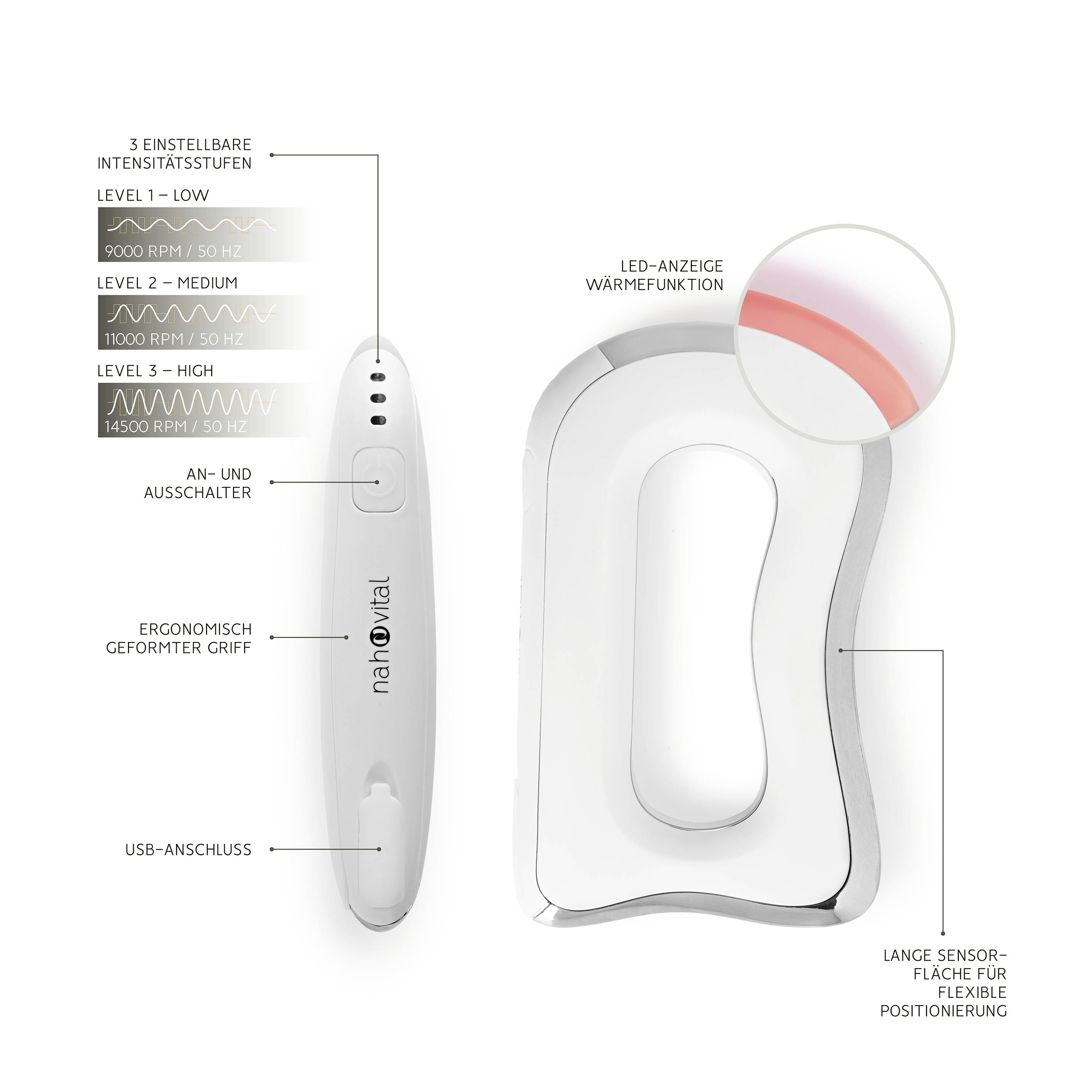 nah-vital Massager 3 W White-6