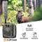 'A deer in the woods near a wildlife camera with an antenna. Text: 30% better signal strength, instant SMS commands, Full HD night vision.'