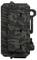 A compact, rectangular box with camouflage pattern. Three narrow slits on the side. Robust design, possibly an outdoor gadget.