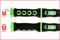 Two black handles with green details and scale indicators. On the left, the scale is at zero, on the right it shows a higher number.