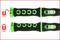 'Adjustment' of the scale size on black handles with green arrows. Arrows symbolise how to change the length setting.