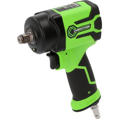 A green pneumatic impact wrench with a black handle and 'Competition' logo. Suitable for fast and powerful screw connections.