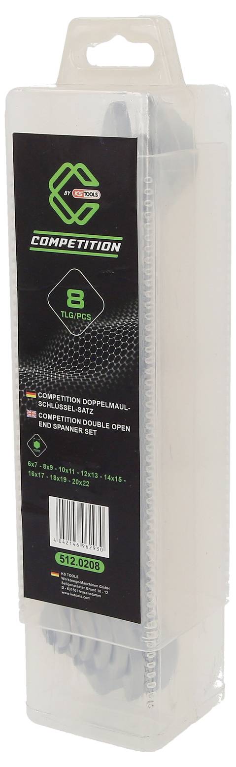 Toolkit in a clear packaging, marked with 'Competition'. Contains double-ended spanner sizes 8-19mm.