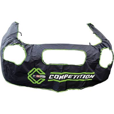 Black bumper protection with green edges and the print 'by KS Tools COMPETITION', conceals cutouts for headlamps and radiator grille.