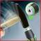 Screwdriver with an ergonomic, black and green handle and silver blade. 'Chrome Vanadium' is written on the blade. Suitable for DIY and craft work.