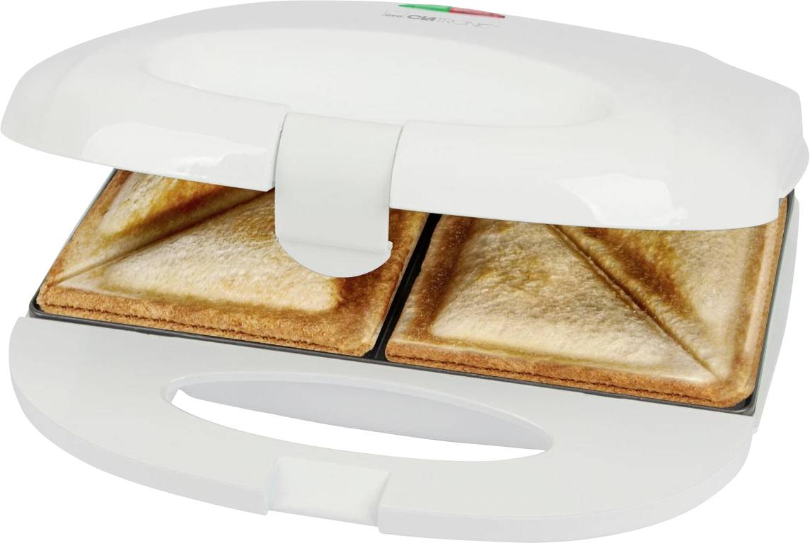 Clatronic ST 3813 Sandwich toaster Automatic temperature adjustment, Non-stick coating White