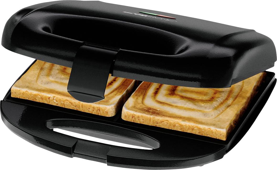 Clatronic ST 3814 Sandwich toaster Automatic temperature adjustment, Non-stick coating Black