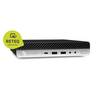 A HP EliteDesk mini PC with a 'RETEQ Certified' emblem in the corner, signalling environmentally friendly refurbishment.