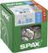 Green packaging of the 'Spax' brand with the inscription '4.5 x 55', contains stainless steel screws. Key feature: robust construction.