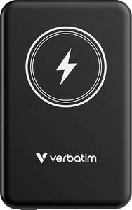Verbatim Charge 'n' Go Magnetic Wireless Power bank 5000 mAh Fast Charge, Quick Charge 3.0, Power Delivery 3.0, Adaptive Fast Charge LiPo USB C® Black