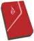 Red external hard drive with a black border, logo in the shape of a flame above the inscription 'SureFire'.