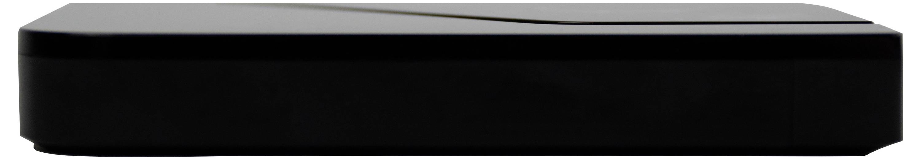 A black, rectangular electrical device with a smooth casing.