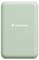External hard drive by Verbatim in mint green, with a smooth, rectangular shape and the brand logo in the centre.