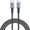 Two USB-C cables with grey fabric sheathing, one labelled '60W', the other with a 'verbatim' logo. Suitable for fast charging.