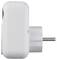 Side view of a white electrical plug-in device with a round European plug, showing its compact and minimalist design.
