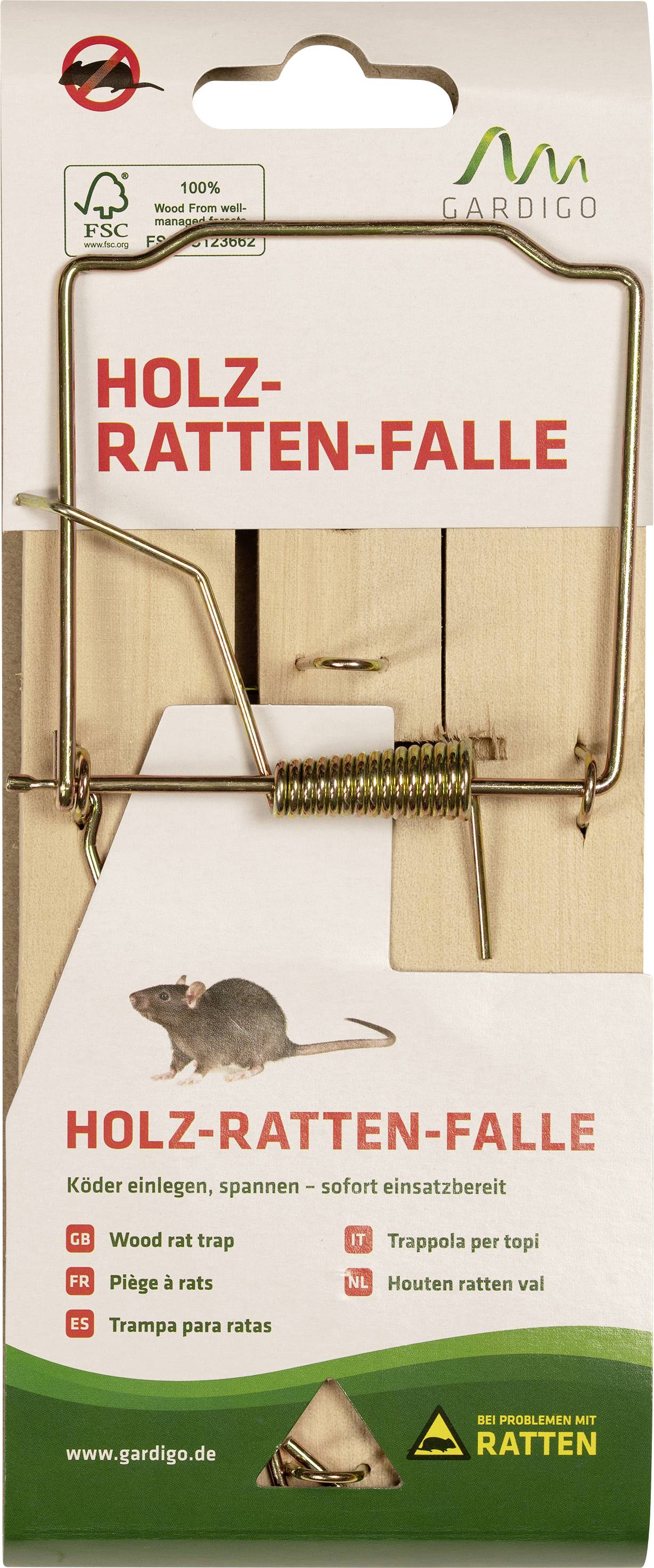Gardigo Holz Schlagfalle Rat trap 1 pc(s)
