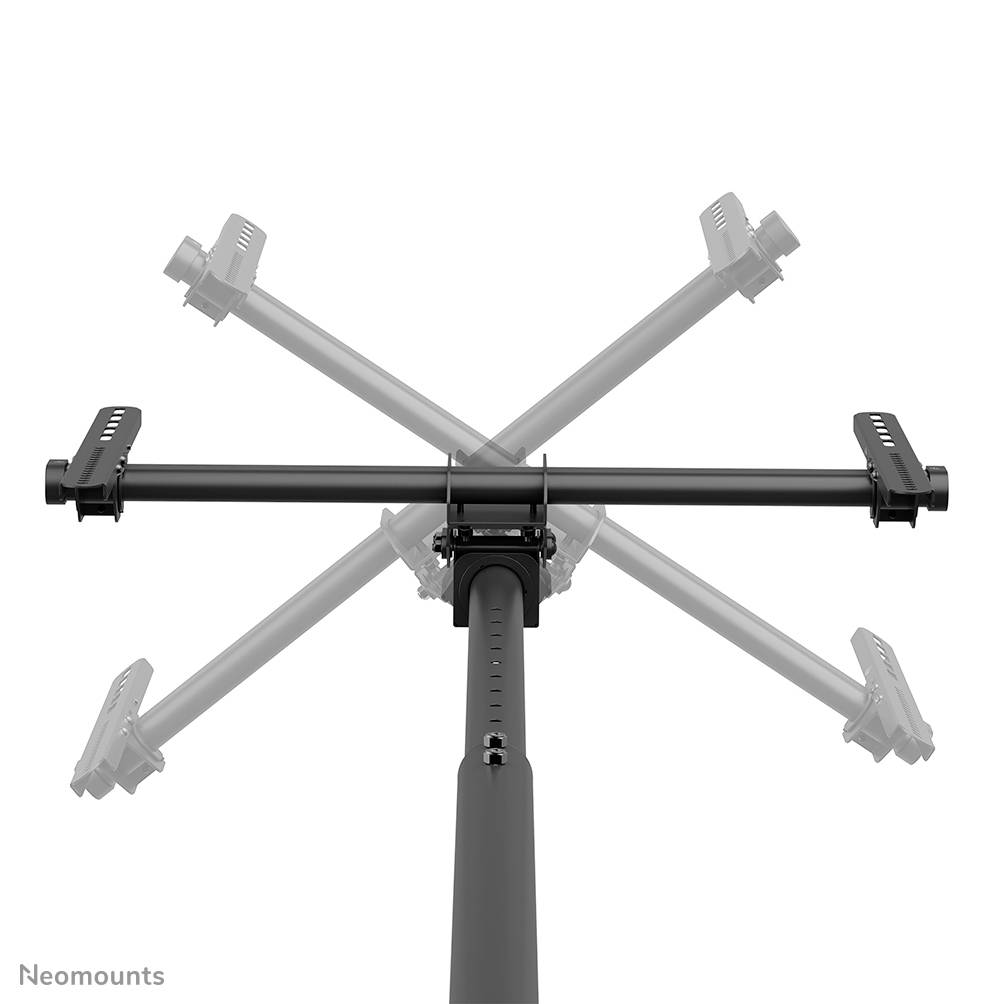 A pivoting mounting arm that can be adjusted in multiple directions to demonstrate flexibility in monitor positioning.