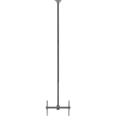 Ceiling mount for displays, height-adjustable, suitable for various screen sizes, with mounting plate and mounting rails.