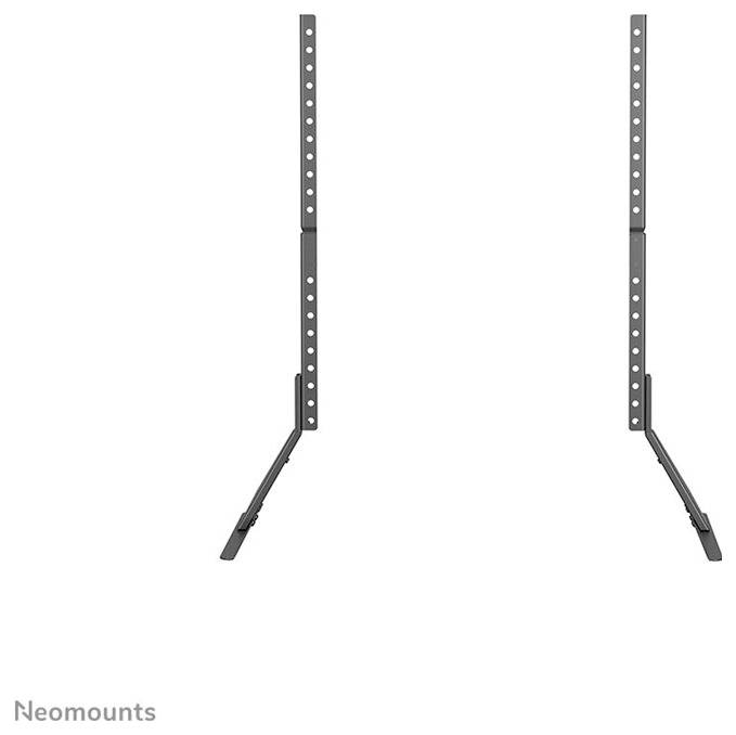 Two vertical metal stanchions with holes for wall mounting or attachment to another object.