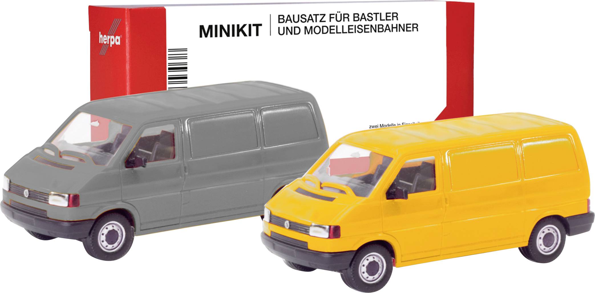 Herpa 012386-004 H0 Car Volkswagen T4 box, gray and ginster yellow