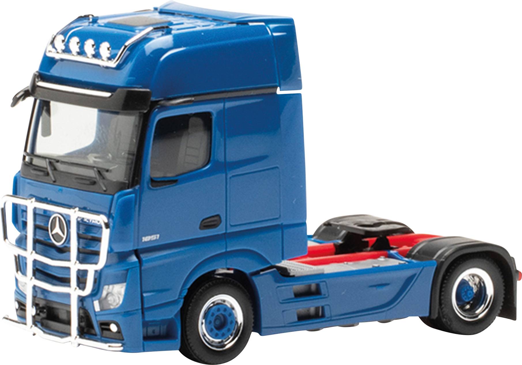 Herpa 311533-005 H0 HGV Mercedes Benz Actros Gigaspace solo tractor 2-axle with lamp bracket and bumper, gentian blue
