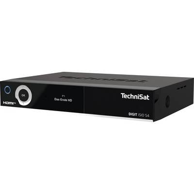 A black Technisat DigiCorder with HDMI connection and display screen showing 'Das Erste HD'. Device for receiving television programmes.