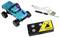 'Blue remote-controlled toy truck with USB charging cable. The truck has large tyres, and the remote control features arrow buttons and the Amewi logo.'
