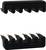 'Two black plastic cable holders, one with vertical slots and the other with horizontal slots. Holders have five indentations.'