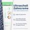 Toothpaste Tube. Text: 'Ultrasonic Toothpaste with Microbubbles', vegan, gluten-free, microplastic-free, fresh mint flavour.